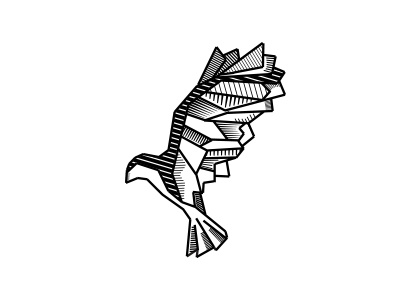 Geometric Bird crystal engrave engraving geometric lines
