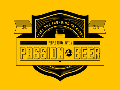 Passion for Beer alcohol badge beer flat illustrator infographic logo seal stamp typography vector yellow