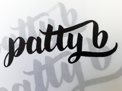 Patty B Logo black lettering logo pen script sharpie