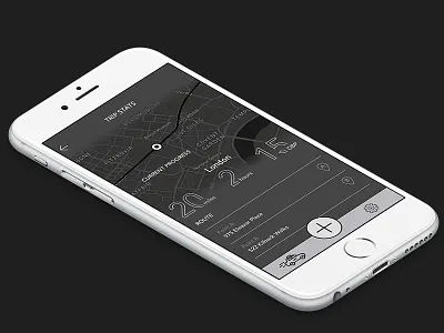 Week 1 (#02): Taxi App dark theme flat ios taxi app