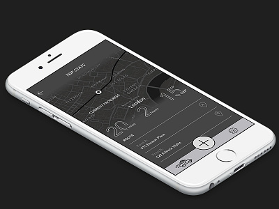 Week 1 (#02): Taxi App dark theme flat ios taxi app