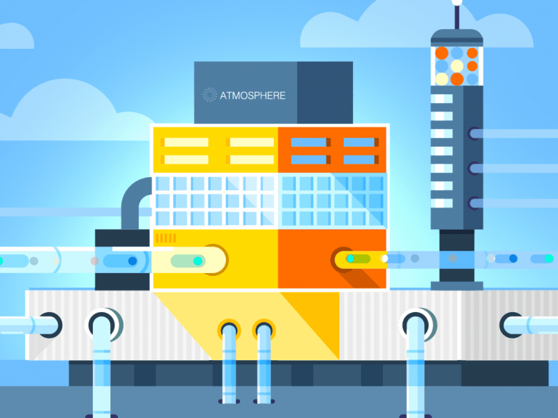 Factory and tubes animation building explainer factory flat illustration tubes