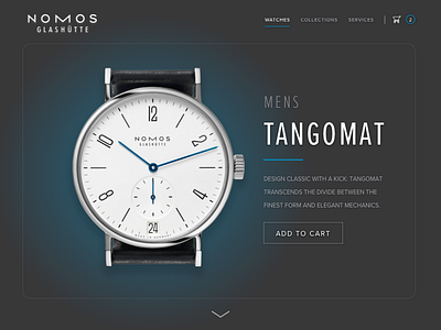 Nomos Landing Page dailyui ecommerce landing page nomos product watch