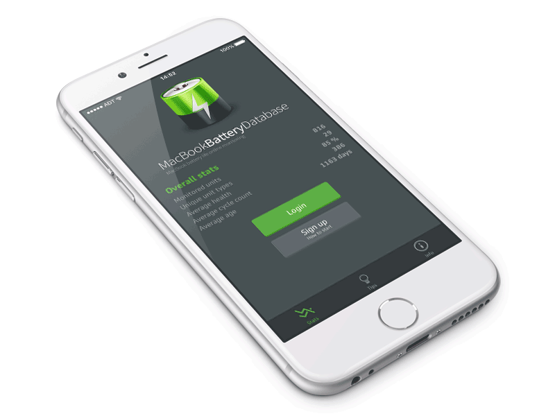MacBook Battery Database iOS app apple battery ios iphone macbook mbbdb