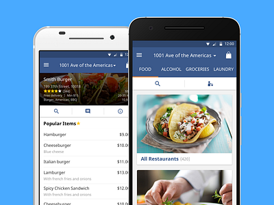 Hi Android! alcohol android app delivery design food google groceries laundry material menu tacos