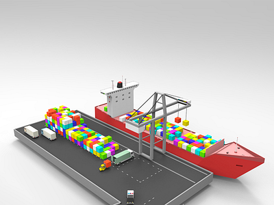 Tetrislandia 3d cubic docks lowpoly new police port ship tetris tetrislandia wip