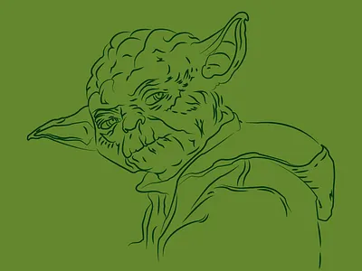 Yoda fan art green line star wars starwars yoda