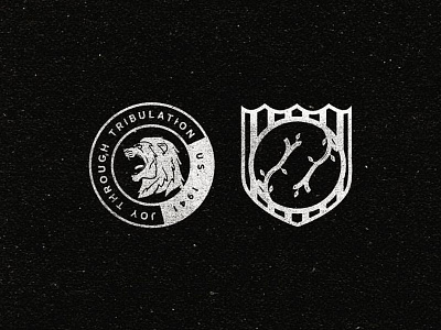 Joy through Tribulation black and white illustration lettering type typography