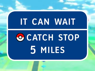 Don't catch 'em all and drive app car fun funny game iphone nintendo pokemon screen sign type ui