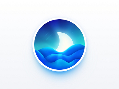 ValleyMoon blue clean icon illustrator light moon newstyle sketch star ui valley