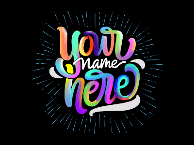 Your name here! branding custom design firstshot graphic hand lettering lettering pen photoshop script type typography