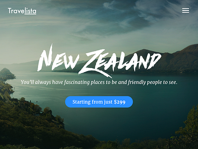 DailyUI - #003 Landing Page clean dailyui design landing page minimal new zealand travel ui