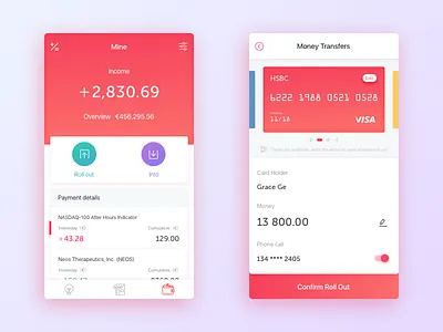 Money Transfers app ui ux