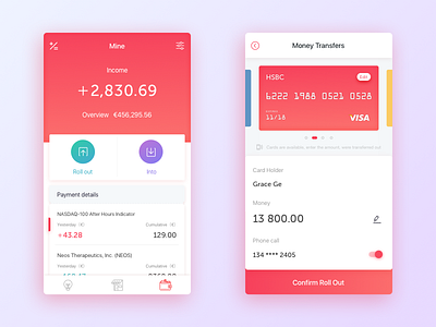 Money Transfers app ui ux