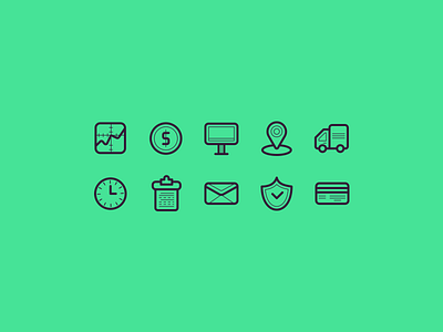 Business Icons business e commerce icons outlined