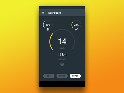 Electric bicycle app dashboard bicycle bike dark dashboard electric ui ux