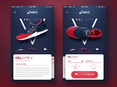 Asics Mobile App Concept app asics business interface marketing modern product sneakers startup ui ux web design