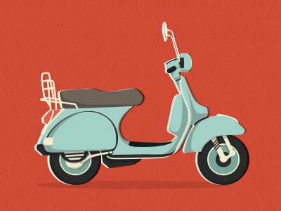 Scooter blue drive illustration red scooter summer vector vespa