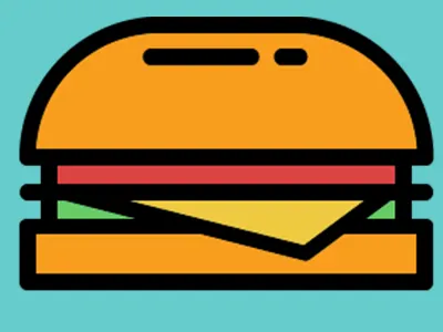 Beauty Burger burger cool food icon illustration