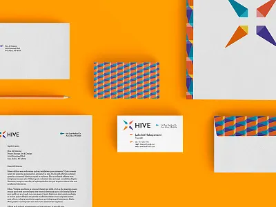 Hive Branding branding health hive letterhead logo mark pattern plus stationary visual identity