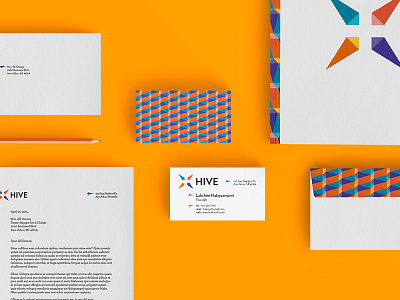 Hive Branding branding health hive letterhead logo mark pattern plus stationary visual identity