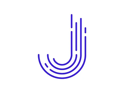 Letter J blue letter typography