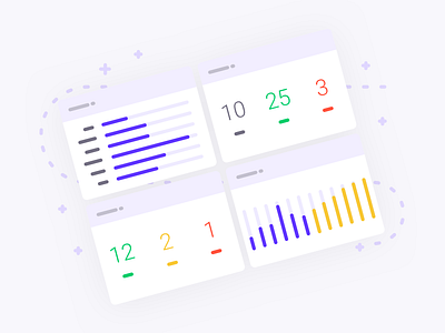 Illustration for Populate analyse collaborate dashboard design illustration landing sketch