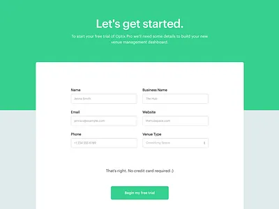 Optix - Sign Up cta design form optix signup simple ui ux