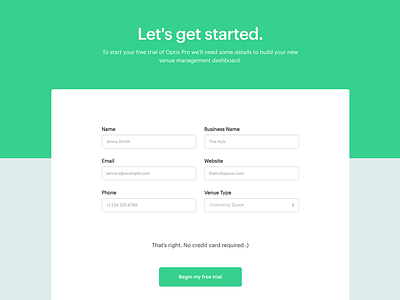 Optix - Sign Up cta design form optix signup simple ui ux