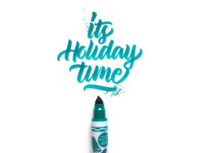 Its Holiday Time! branding custom design firstshot graphic hand lettering lettering pen photoshop script type typography