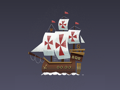 Galeão boat galleon history nautical sea seafare ship texture vector