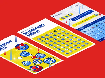 Blueberry Emoji illustration，emoji