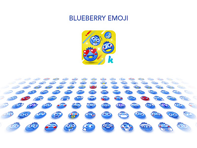 Blueberry Emoji illustration，emoji