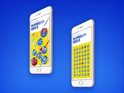 Blueberry Emoji illustration，emoji