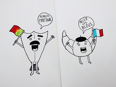 EURO2016 Final cartoon doodle drawing football illustration moleskine pen