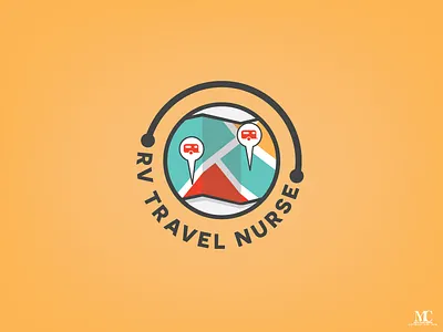 RV Travel Nurse Logo brand design branding identity logo logo design