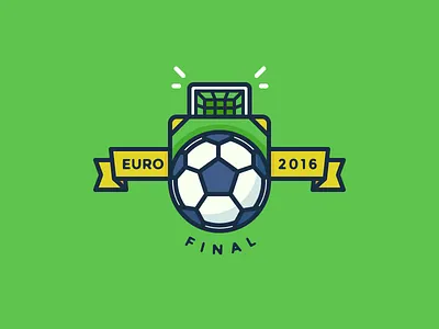 [Process Video] Euro 2016 Final Badge badge ball euro 2016 final game goal keeper icon illustration outline ribbon soccer