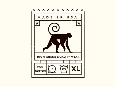 MADE IN USA badge monkey tag usa