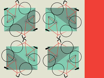 Bikes on Bikes on Bikes bicyle bike pattern