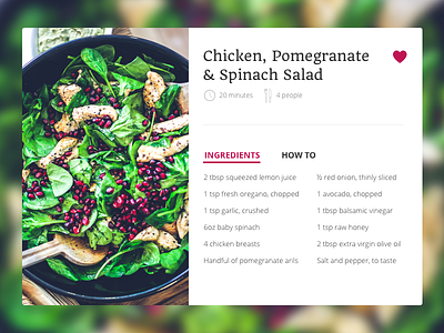 Daily UI #001 - Recipe Card daily ui food recipe salad ui uichallenge