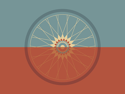 Pedal Craft bicycle bike tire desert geometric horizon illustration pattern pedal craft southwest tire