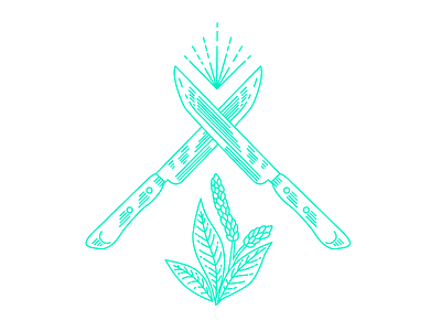 Knifes icon illustration knifes lineal plant