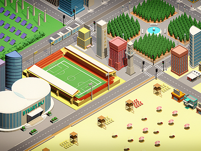 Part of city 3d art cinema4d city digital game gamedesign illustration isometric lowpoly polygonal render