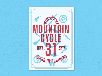 Mountain Bike Parts Poster Template badge bicycle bike bike parts cycle flyer logo mountain poster vintage