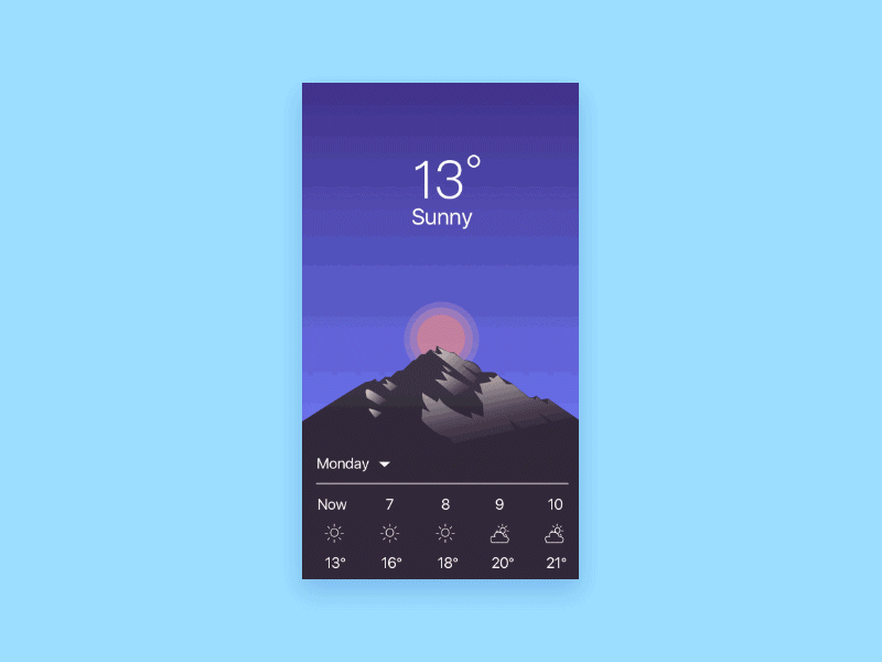 weather app blue purple refresh ui ux weather