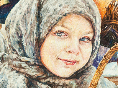 Girl illustrations pencils