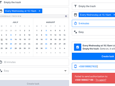 Recurring Task Creation calendar couldnt sleep form recurring task ux