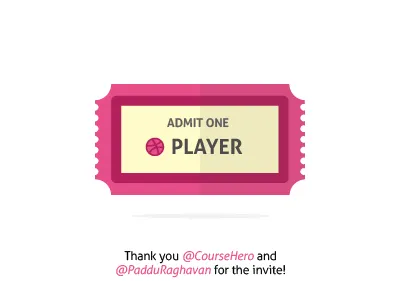 Hello Dribbble :) debut dribbble first first shot flat flat design hello invitation invite thanks ticket