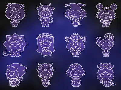 线条12星座 constellation