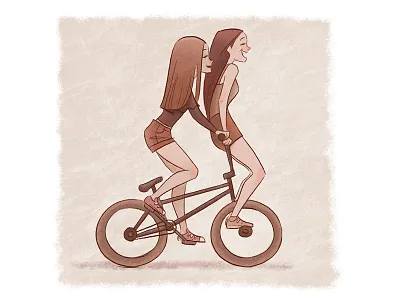 Girls bicycle bike fun girl girls laughing laughter smile smiling summer